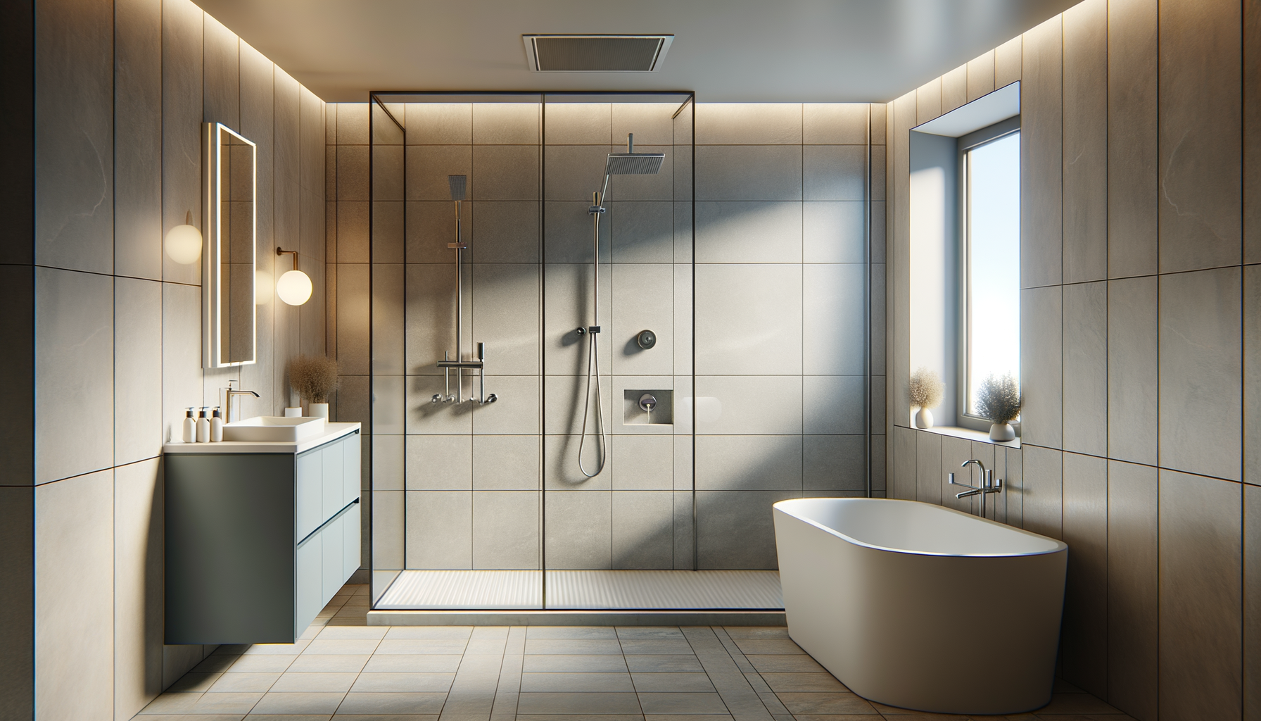Begehbare Dusche mit Wanne: Praktische Kombination für modernes Bad